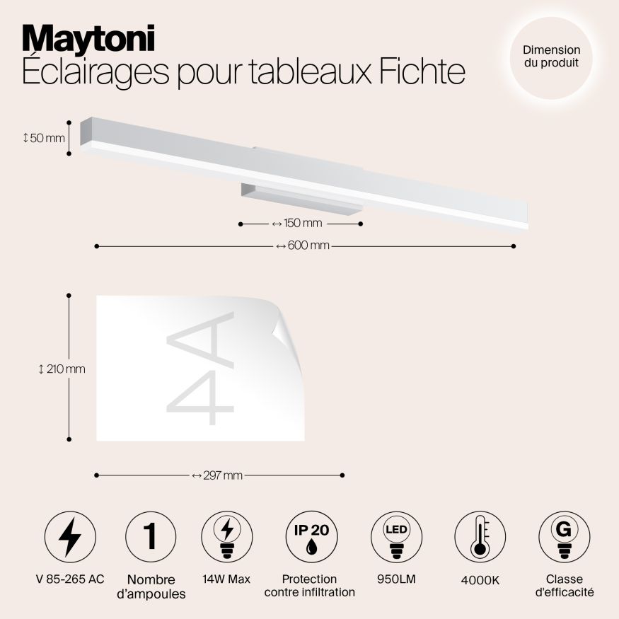 Подсветка Maytoni MIR012WL-L14W4K Maytoni Fichte Белый
