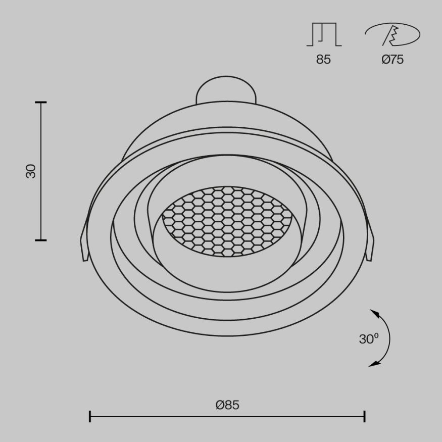 Встраиваемый светильник Technical DL113-GU10-01-RD-W MAYTONI Atom Белый