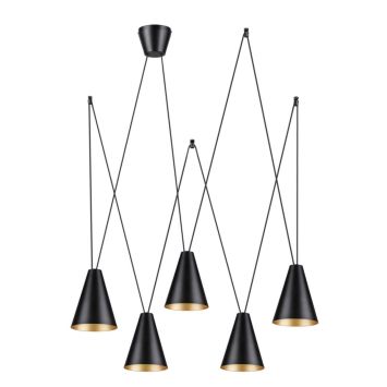 Светильник подвесной LUMION 5226/5 BROOKS черный, матовое золото