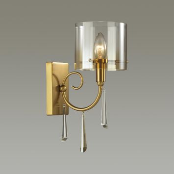 Бра ODEON LIGHT EXCLUSIVE 4886/1W Nicole бронзовый/янтарный/прозрачный