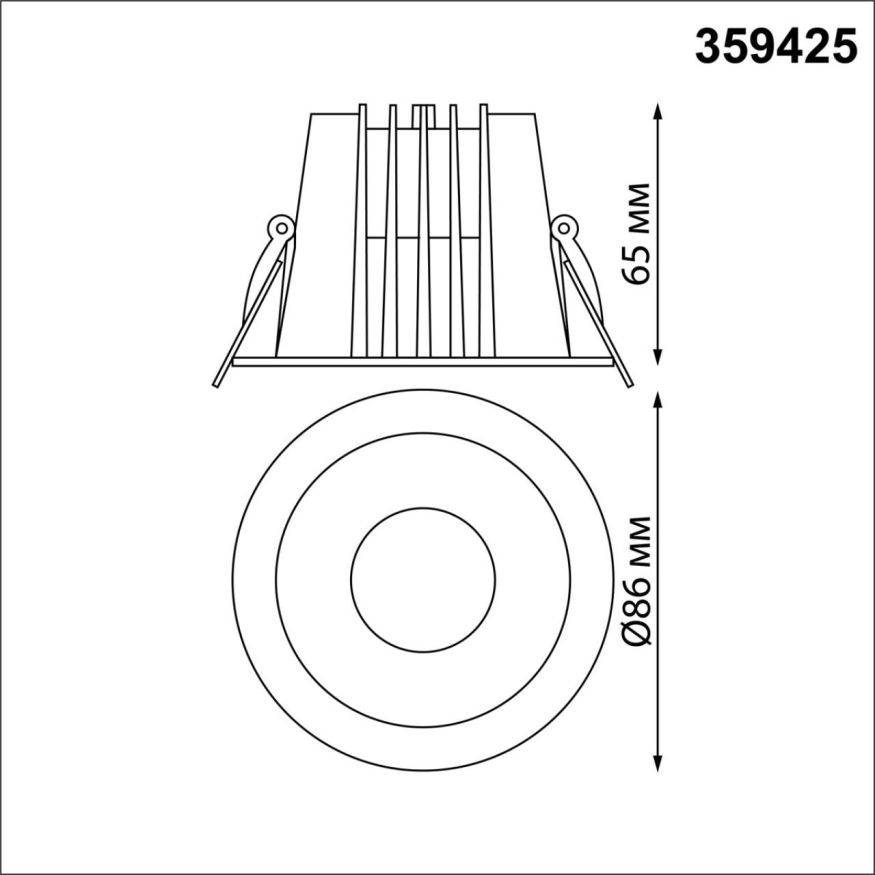 Встраиваемый светодиодный светильник с переключателем цветовой температуры NOVOTECH 359425 LANG черный