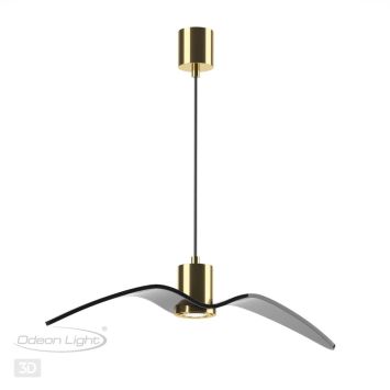 Подвес ODEON LIGHT 4900/1B BIRDS чёрный/бронзовый/стекло