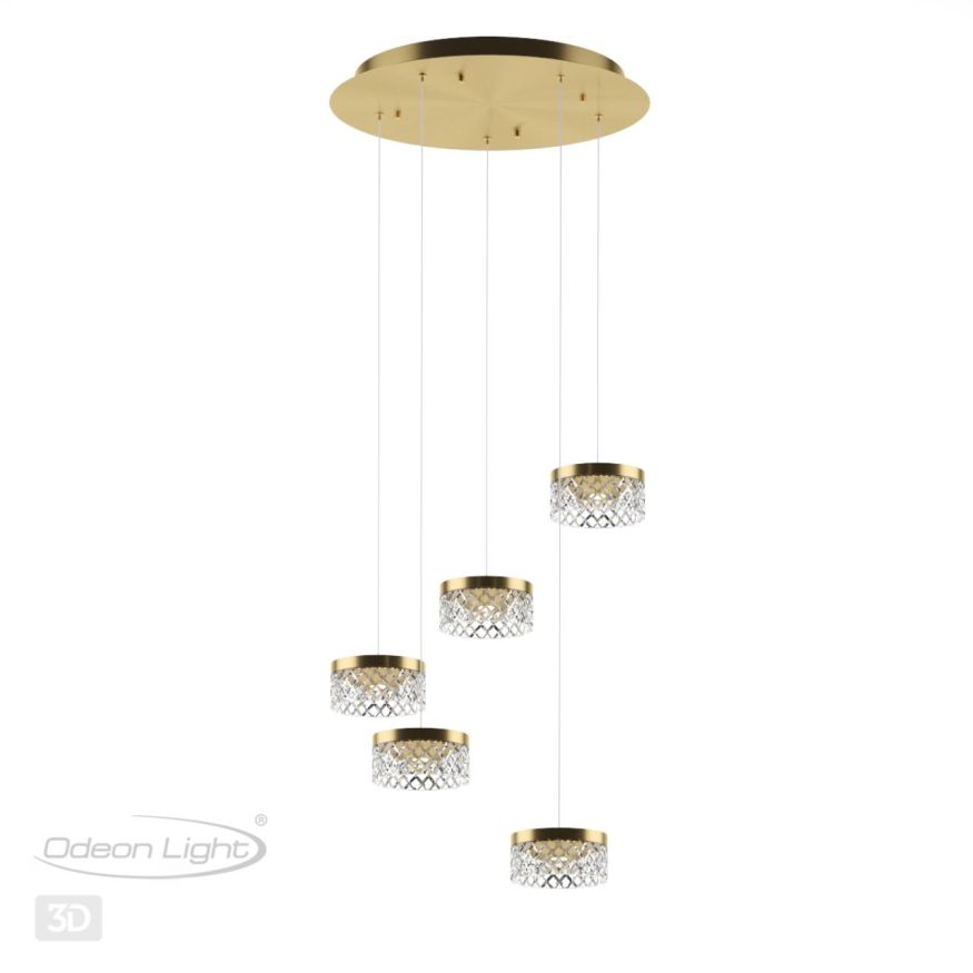 Люстра ODEON LIGHT 5032/30L FIVRE античн.бронза/прозрачный