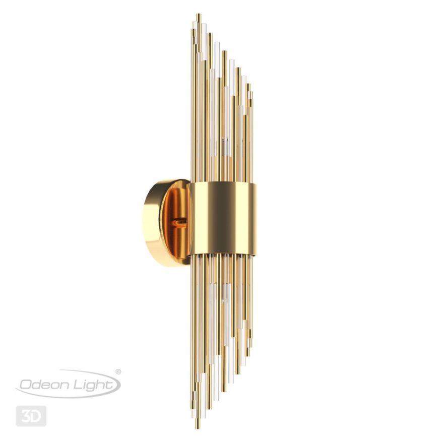 Бра ODEON LIGHT 4847/2W FLAMBI золото/металл/стекло