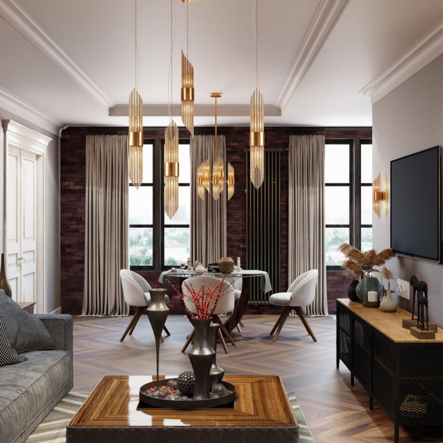 Бра ODEON LIGHT 4847/2W FLAMBI золото/металл/стекло