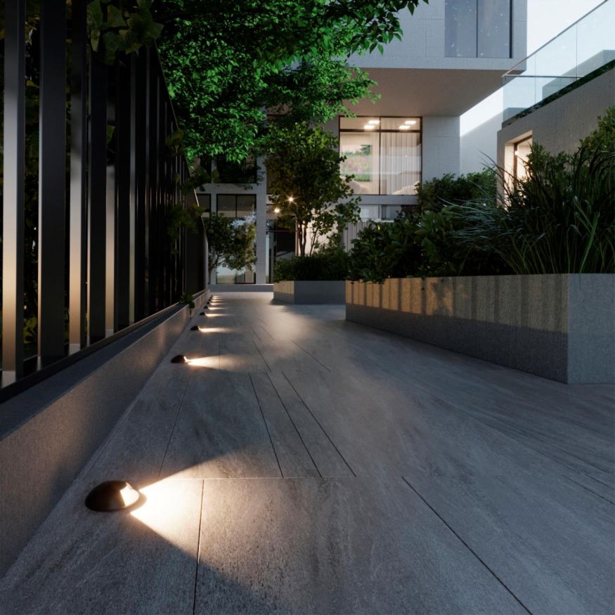 Встраиваемый грунтовый светильник ODEON LIGHT 6662/1GL WALD черный/металл