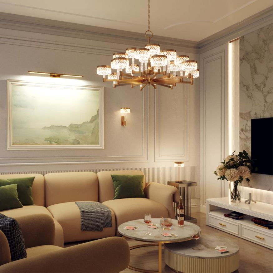 Люстра ODEON LIGHT 5032/120L FIVRE античн.бронза/прозрачный