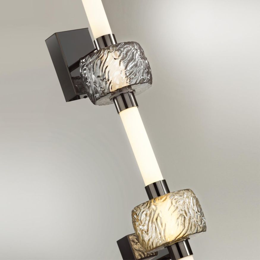 Настенный светильник ODEON LIGHT EXCLUSIVE 5427/34WL KLIFF черный хром/белый/дымчатый/коньячный