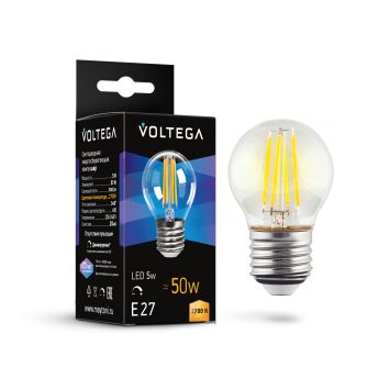 Лампочка Voltega 7201 Voltega Globe dim 5W Прозрачный