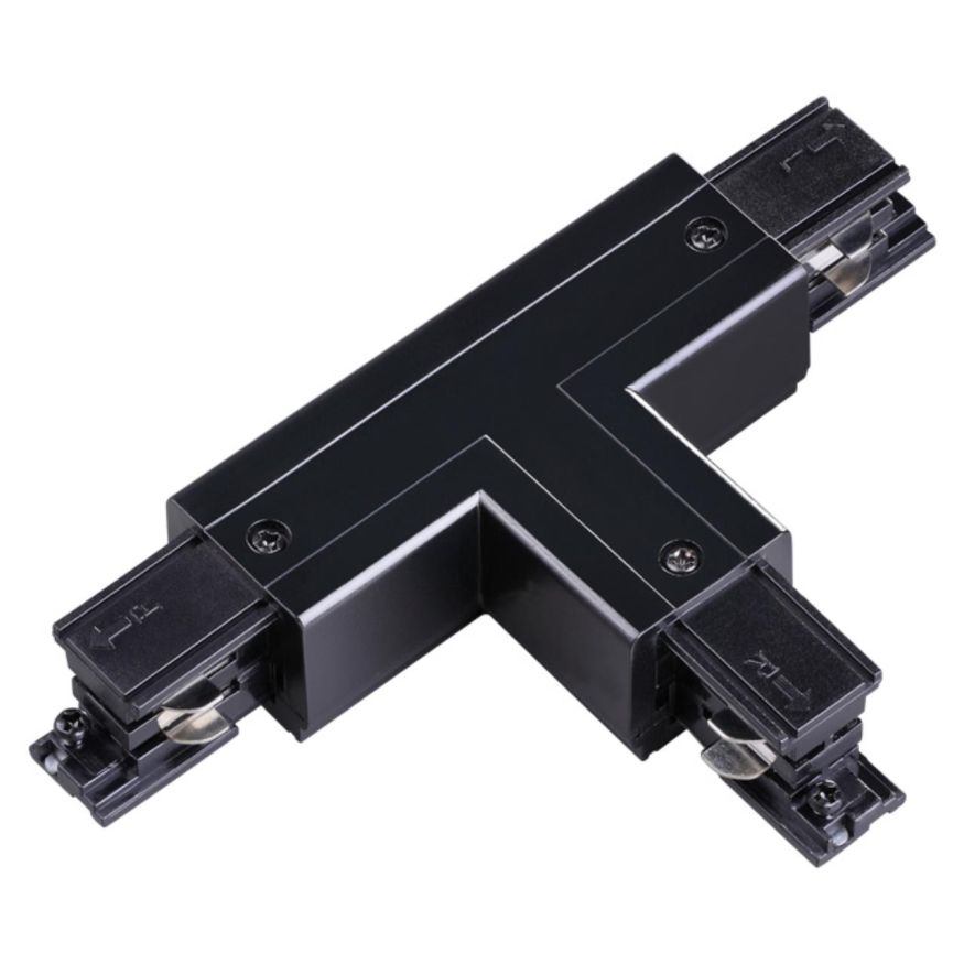 Соединитель &quot;T&quot; левый внешний с токопроводом для трёхфазного шинопровода NOVOTECH 135057 черный