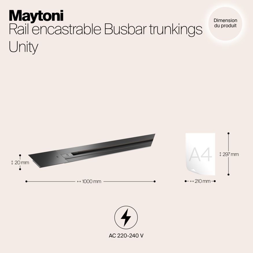 Шинопровод встраиваемый Technical TRX004-111B MAYTONI Busbar trunkings Unity Черный
